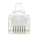 CableWholesale RJ12 6P6C Crimp Plug for Flat Cable (31D0-6P6CF)