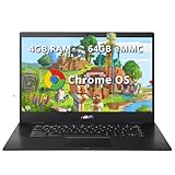 ASUS Chromebook CX1 15.6" FHD Laptop, Intel Celeron N3350 Processor, 4GB RAM, 64GB eMMC Flash Memory, Intel HD Graphics, 720P Webcam, Stereo Speakers, Chrome OS, Black (Renewed)
