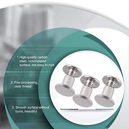 KJLEEN 100 Stück(50Set) Buchschrauben Edelstahl Chicago Schrauben Set 5 mm x 6 mm Binding Schrauben für DIY Lederdekoration Buchbinderei Fotoalbum Handtaschen