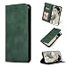 Produktbild BESTCASESKIN Hülle Kompatibel mit Samsung Galaxy M11 Handyhülle Tasche Premium Leder Wallet Flip Case Brieftasche Etui Schutzhülle Stand Schale Cover +Panzerglas Schutzfolie, Dunkelgrün