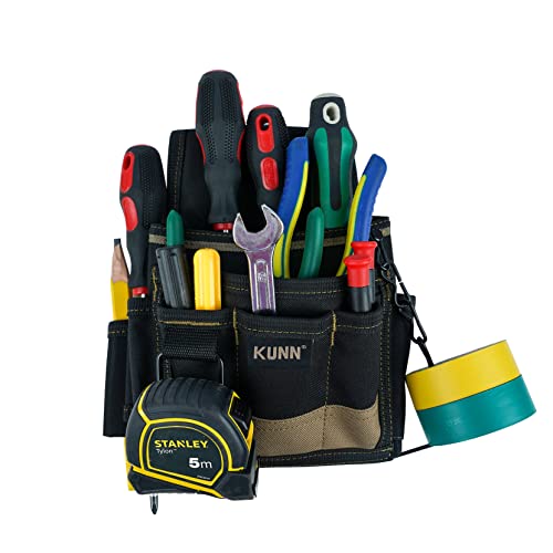 Electrician Pouch - Basic Pro Maintenance Tool Pouches With 6 Pockets And Loop,Adjustable Belt,Electrical Tape Thong Khaki #TOP7