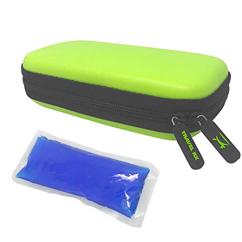 Travel Rx Insulated Insulin Travel Case | Portable Diabetic Supply Organizer W/Gel Pack | Shock-Proof, Soft Leather Exterior | First Aid Kit (8 Inch By 4 Inch By 2 Inch) #TOP4