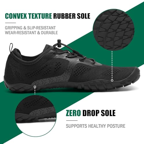 Miniatura 3 de Saguaro Zapatillas Barefoot Hombre Mujer Zapatillas Minimalistas Zapatos Barefoot Calzado Minimalistas Zapatillas De Trail Running Barefoot Shoes Para Zero Drop Suela Vantablack,Gr.38