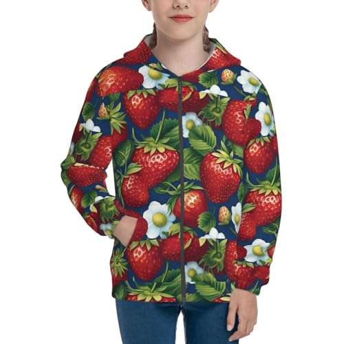 Strawberry2 Kid Hoodies Boys Zip Up Sweatshirts Girls Pullover with Pocket3