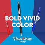 Paper Mate Stylo à gel, stylo à profil rétractable, point moyen (0.7 mm), noir, 12 Nombre