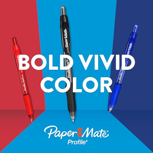 Paper Mate Profile Gel Pens, Retractable, Medium Point (0.7mm), Black Ink, 12 Count - Office Supplies, Writing, Note-Taking by Paper Mate - Image 3