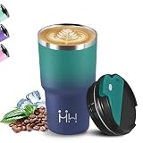 Mug Isotherme, 20oz Thermos Isotherme, Sans BPA, 8h Froid & 6 Chaud, Gourde Anti Fuite, Acier Inoxydable 18/8, Travel Mug, Avec Poignée, Gourde Inox pour Bureau, Quotidien, Pique nique, Café