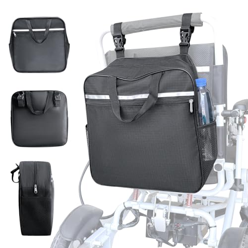Wheelchair Backpack with Cup Holder and Reflective Stripe