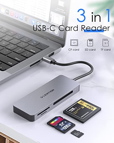 Lention Usb C To Cf/Sd/Micro Sd Multi-Card Reader, Sd 3.0 Card Adapter Compatible 2023-2016 Macbook Pro 13/15/16, New Mac Air/Ipad Pro/Surface, Samsung S20/S10/S9/S8/Plus/Note (Cb-C12, Space Gray) #TOP1