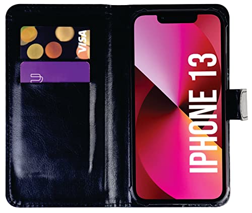 Capa Case Capinha WalletCase Carteira Para Apple iPhone 13 Couro Sintético Porta Cartões Fechamento