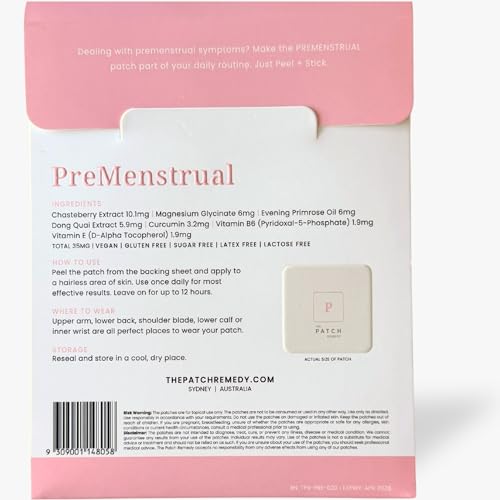 Image of The Patch Remedy Pre Menstrual Patch | Chasteberry, Magnesium, Evening Primrose, Dong Quai, B6 & Vitamin E | 30 Patches