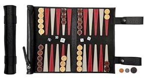Melia Games Nubuk Leder Reise-Backgammon B-Ware