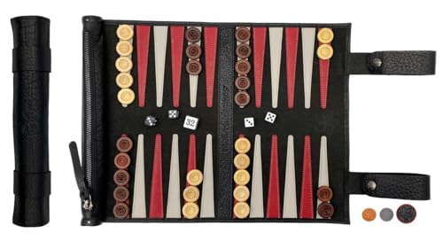 Melia Games Nubuk Leder Reise-Backgammon B-Ware