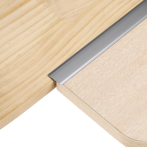 QUARKZMAN 3 Piezas De Molduras T De 1.22 M X 0.79' Para Transición De Suelo, Tira De Aleación De Aluminio Para Cubrir Huecos Entre Laminados Vinílicos Baldosas Y Suelos, Color Gris
