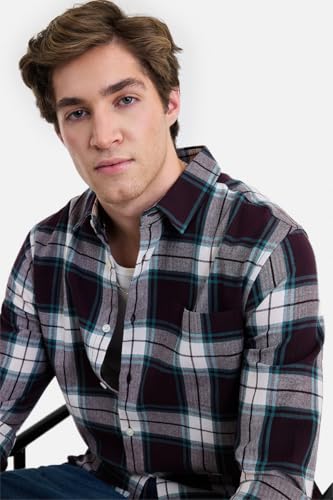Image of SNITCH Men Casual Shirt | Regular Fit Full Sleeve Spread Collar Plaid Checks Style | 100% Cotton Twill & Breathable Fabric, Social Outings & Office