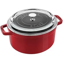 Staub Cast Iron Round Cocotte, Dutch Oven, 4-quart, serves 3-4, Made in France, Matte Black