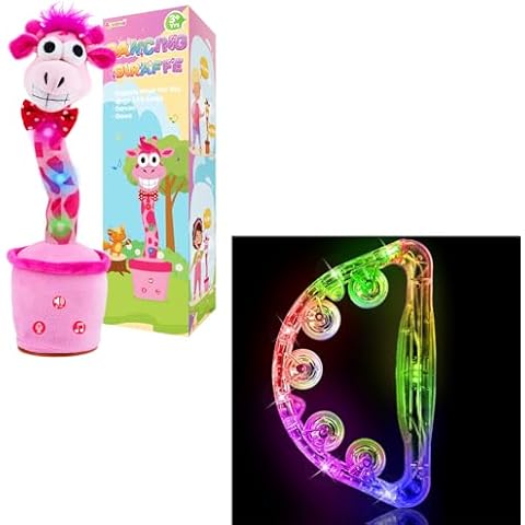 Aywewii LED Tambourine Light Up Toys, Dancing Talking Giraffe Toys, Stocking Stuffers for Kids Cover