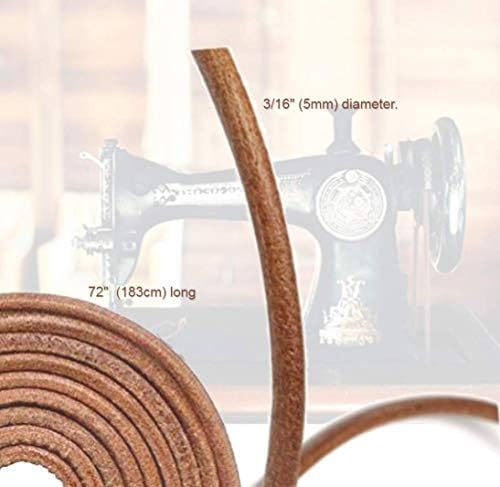 Treadle Sewing Machine Belt 71" 3/16" Heavy Duty Leather Belt with Hook for Jones Singer Sewing Machine Belt, Antique Singer Sewing Machine Parts and Accessories Sewing Machine Belts, by SEWTCO