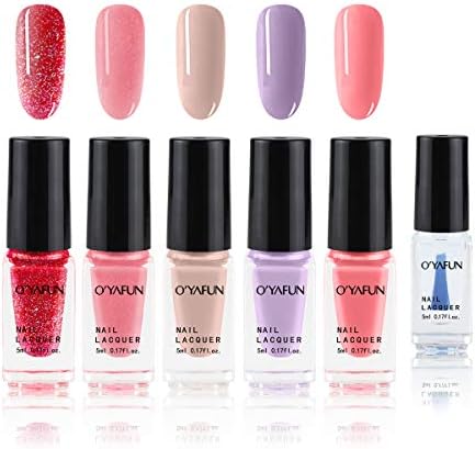 Fercaish New Non Toxic Nail Polish Set Easy Peel Off & Quick Dry Organic Water Based Eco Friendly Nail Polish for Kids Teens (6 Bottles)