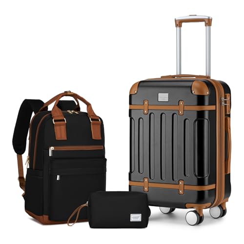 LARVENDER Luggage Sets 3 Piece Expandable Carry on Luggage