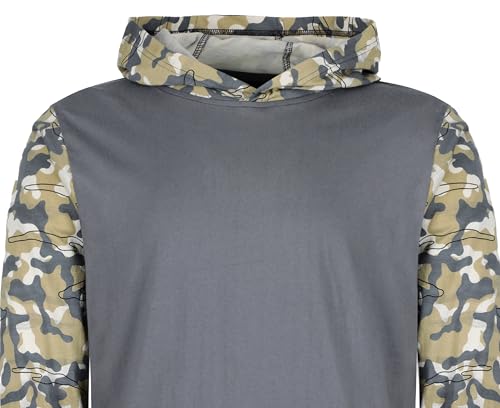 Image of BOCOMAL FR Hooded T Shirts Utility Pocket Fire Resistant Summer Hoodie CAT2 | 6oz Midweight Flame Retardant Cotton Hoodies,Kangaroo /Button Pocket,NFPA2112,Rib-Knit Cuffs,FRC Welding Arc Rated Work Shirt