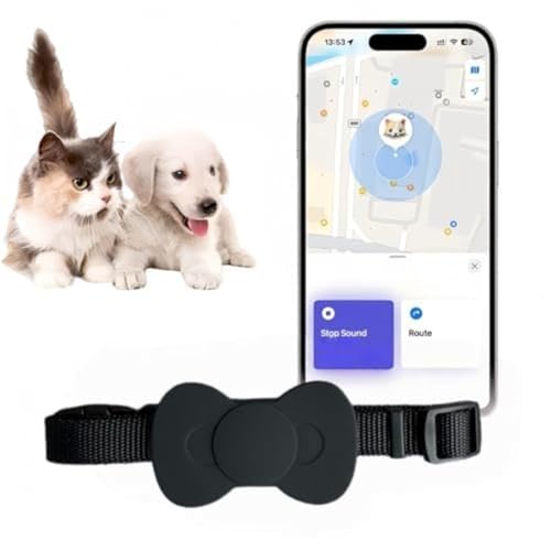 Genérico Rastreador de Gatos Collar GPS para Gatos y Perros medianos y Grandes, rastreador de Perros, rastreador de Mascotas, sin cuota mensual, (Compatible con iOS/Android)