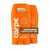 Carpe Underarm Antiperspirant Deodorant for Men - 100 Hour Sweat & Odor Control - Men's Clinical Deodorant - Antiperspirant for Excessive Sweating - Sandalwood - 2 Pack