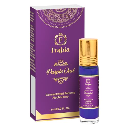 Image of Purple Oud Attar Perfume Oil Roll On for Men and Women | Bergamot, Fresh, Citrus and Melon Fruit Fragrance Notes | 12 Hrs Long Lasting, Alcohol Free | Ideal for Gift | 6ml
