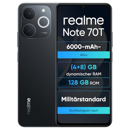 realme Note 70T 4 + 128GB Smartphone, Display Eye Comfort 6.75
