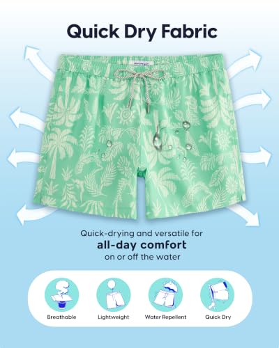 Image of maamgic Mens Swim Trunks 5 Inch with Mesh Liner Breathable for Beach