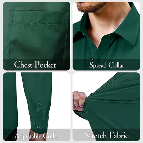 Modern Stylish Men's Casual Business Dress Shirt with Pocket - Long Sleeve Button Down Shirt4