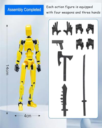 INOCEAN 6PCS Dummy 13, t13 Action Figure, 3D Printed Figures, 3D Printed Toys for Desktop Decor&Game Lovers, High Degree&Freedom Multi Articular Action Figures