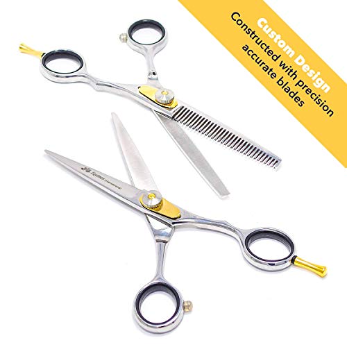 Equinox Professional Razor Edge Series - Hair Cutting and Thinning/Texturizing Scissors/Shears Set - 6.5 Inches - Stainless Steel