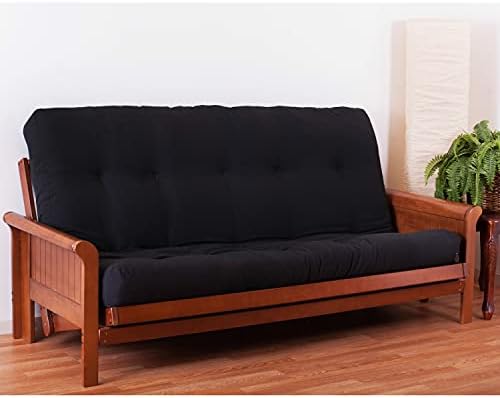 Blazing Needles Renewal 8" Twill Futon Mattress, Full, Black