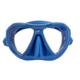 Genesis Icon Mask. A Two Lens traditionally Shaped mask Perfect for Scuba Diving or Snorkeling - Ice Blue Silicone