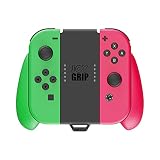 Skull & Co.ジョイグリップ：任天堂スイッチ用充電可のJoyグリップ-ネオンピンク+ネオングリーン