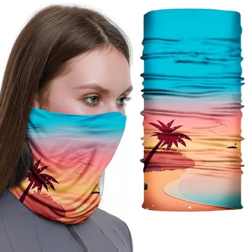 Tie-Dye Spiral Neck Gaiter Men's Psychedelic Rainbow Pattern Windproof Dustproof Balaclava for Festival or Outdoor Sports2