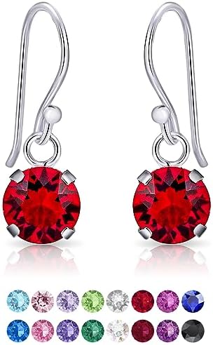 DTPsilver® Sterling silver - Swarovski Earrings - Drop Earrings for Women - Swarovski - Drop Earrings - Sterling silver Drop Earrings - Dangly earrings - Swarovski earring - Silver Earring Hooks