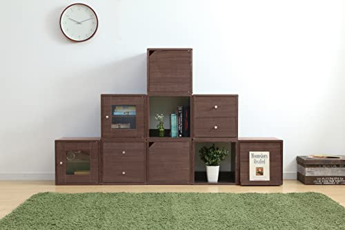 Iris Ohyama, Étagère, Meuble, Cube de rangement, Petit Meuble de rangement, Meuble d’appoint,Design, Modulable, Empilable, Solide, Bureau, Chambre, Salon – QR Box – QR-34 – Marron - Les Beatles, Paul McCartney, John Lennon, RIngo Starr, George Harrison Iris Ohyama, Étagère, Meuble, Cube de rangement, Petit Meuble de rangement, Meuble d'appoint,Design, Modulable, Empilable, Solide, Bureau, Chambre, Salon - QR Box - QR-34 - Marron – Image 4
