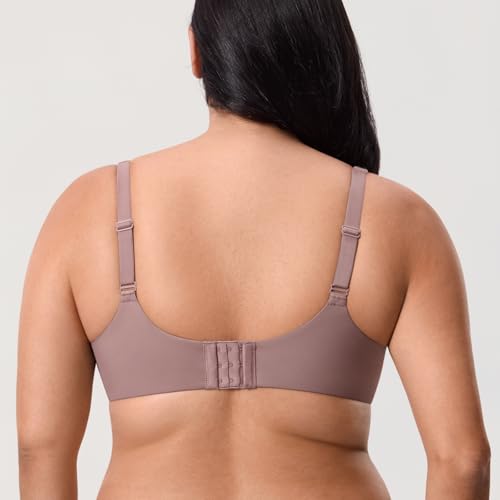 Image of DELIMIRA Minimizer Bras for Women Full Coverage Plus Size Underwire Unlined Supportive Seamless Bra