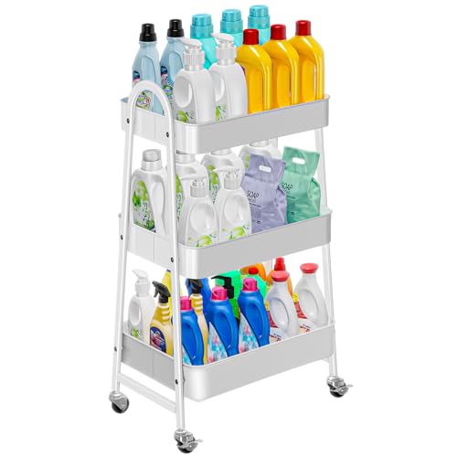OrderlyGo Metall-Aufbewahrungswagen–3-stöckiger Rollwagen mit Rädern, Küchenwagen,...