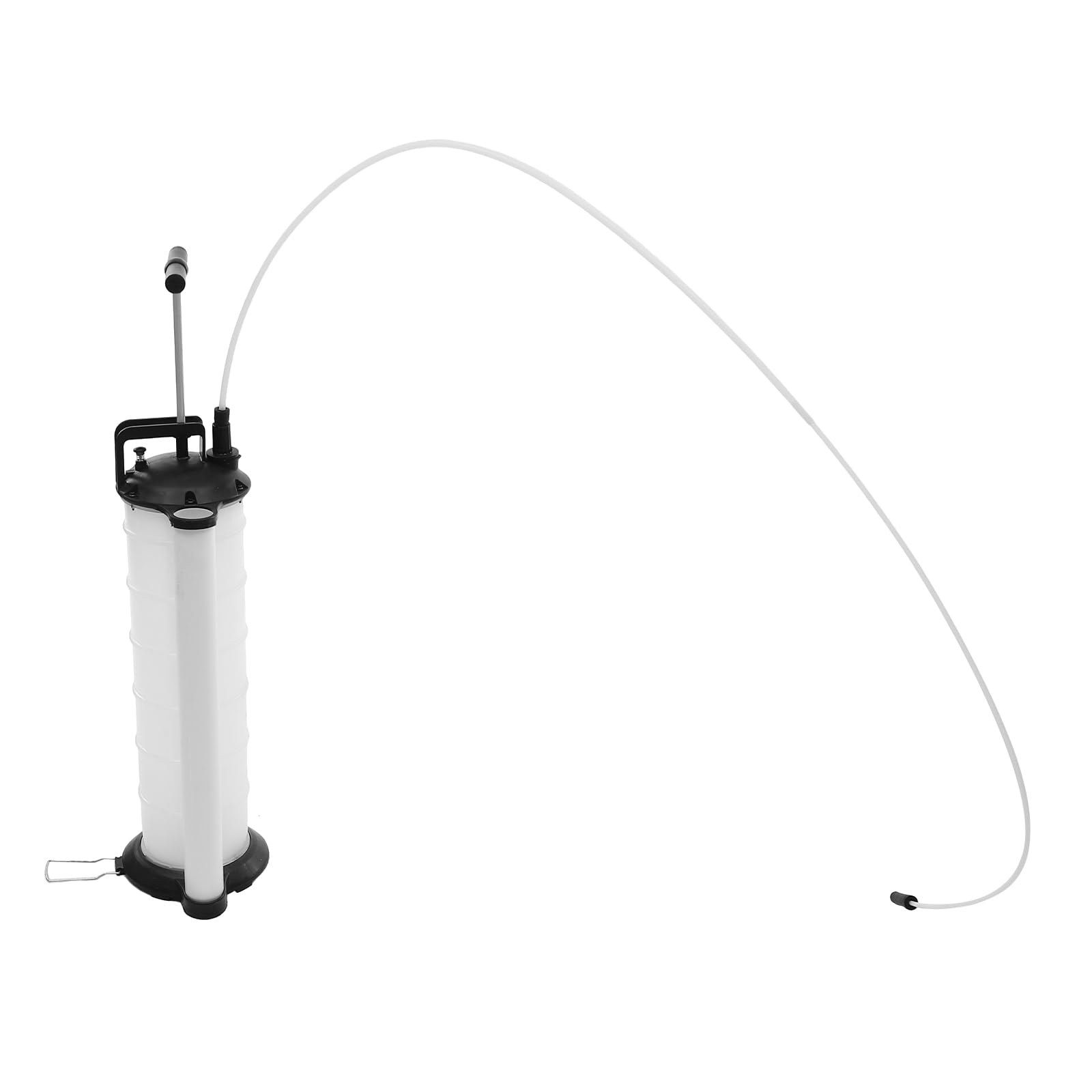 Extractor de aceite manual con 4 mangueras, extractor de aceite, 7 l, inyector de aceite, multiusos, cambiador de aceite al vacío, para coches, motocicletas y cortadoras (blanco)