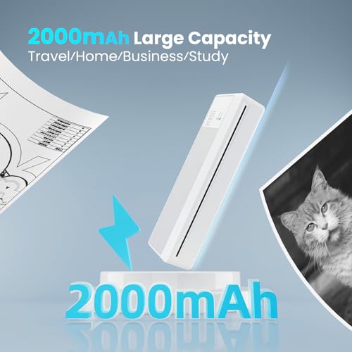 Image of vretti P83 Mobile Printer A4 for Travel, Thermal Printer A4 Compatible with Android and iOS, Mobile Printer Supports 210 x 297 mm A4 Thermal Paper for Home, Office, Photo