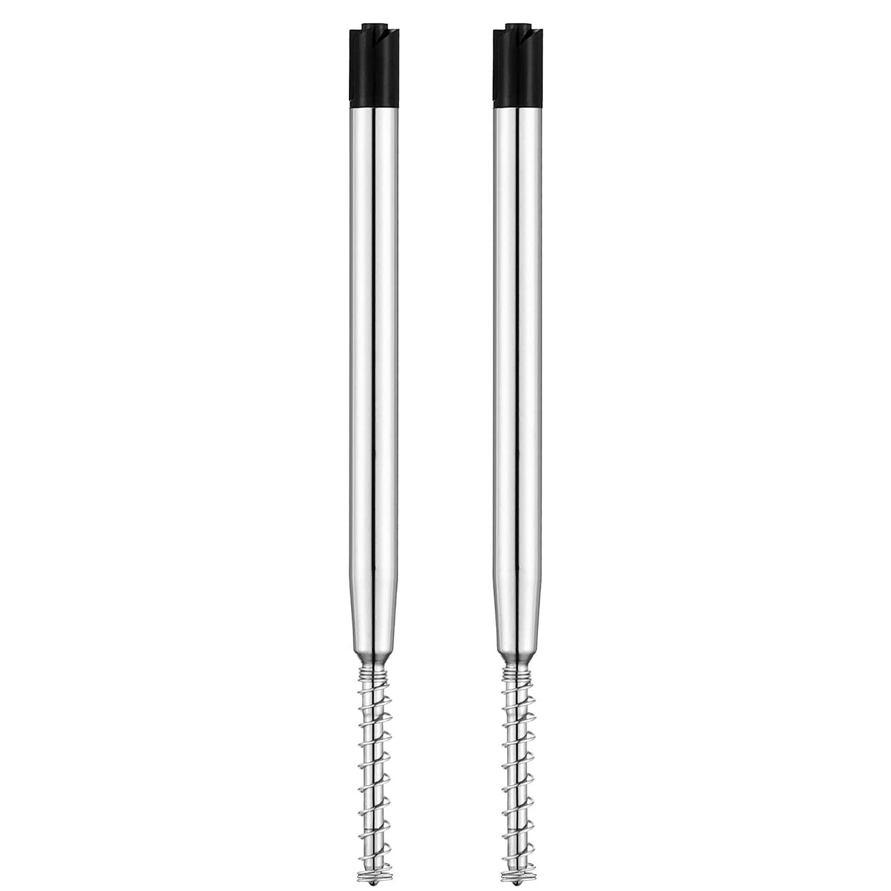 HREDZEO Ricariche per Penne a sSfera in Metallo,10 Pezzi 1 mm con Ricariche per Penne a Sfera Sostituibili a moll per Forniture Scolastiche e Per ufficio (Nero