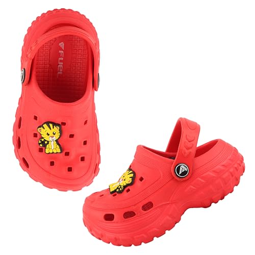 Image of FUEL Poddle Comfortable Indoor & Outdoor Casual Garden Clogs, Soft Cushioned Footbed and Lightweight EVA Slip-On Kids Clogs for Boys & Girls