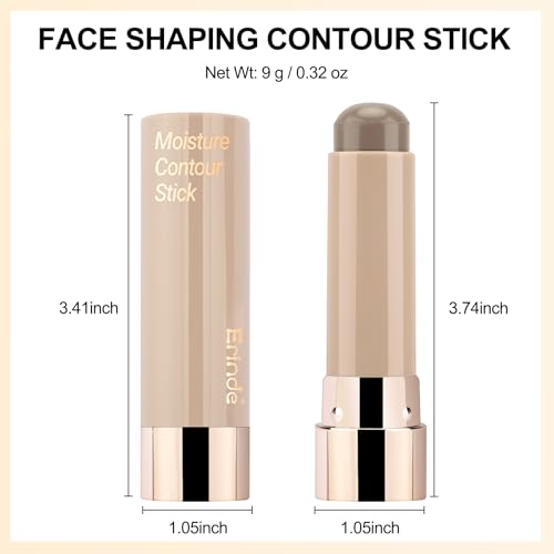 Erinde Cool Toned Contour Stick for Fair Skin, Large Capacity Grey Brown Cream Contour Makeup Stick, Smooth Blendable Matte Bronzer, Waterproof & Long Lasting Face Shaping Nose Contouring Sticks