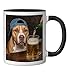 Pitbull Drinking Beer Funny Pitbull Dog Meme Ceramic Mug, Black/White