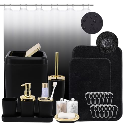 XLHOMO Bathroom Set - Black Bathroom Accessories Set,