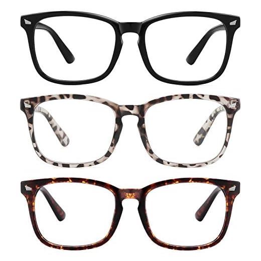 MEETSUN Blue Light Blocking Glasses, Anti Eye Strain Headache (Sleep Better),Computer Reading Glasses UV400 Transparent Lens (Black+Leopard+Tortoise, 53)
