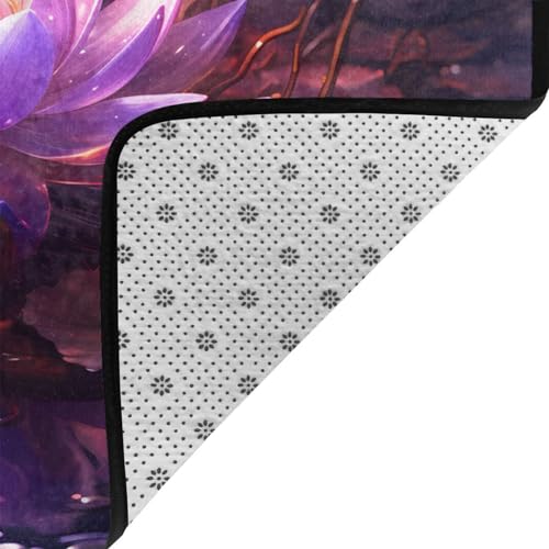 Tapis fleur de lotus violet résistant à l'usure au toucher velours doux - 4